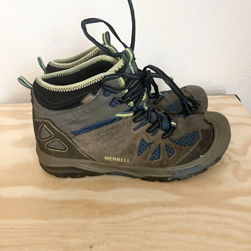Merrell Capra Mid Waterproof Boots Boys Size 6 Multicolor Hiking Trail
